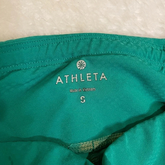 Athleta Dobby Be Free Cropped Capri Green Pocket Leggings Small - Picture 4 of 6
